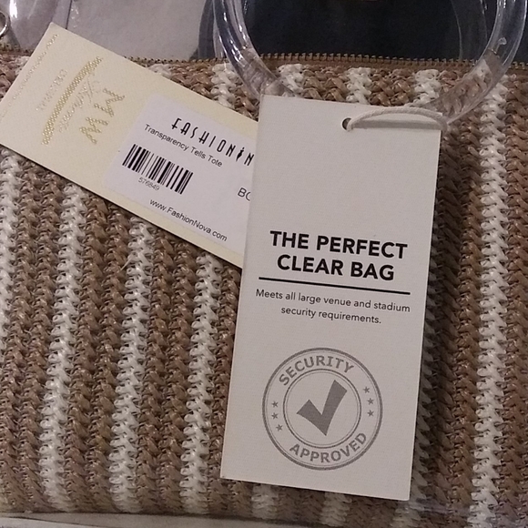 Madison‎ West clear bag two in one woven tan boho - Picture 7 of 7